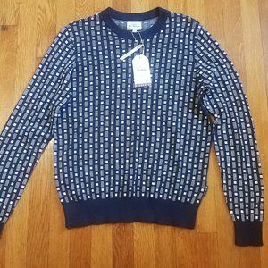 NWT Ben Sherman Crew Neck Maritime Blue Sweater Small 100% Cotton